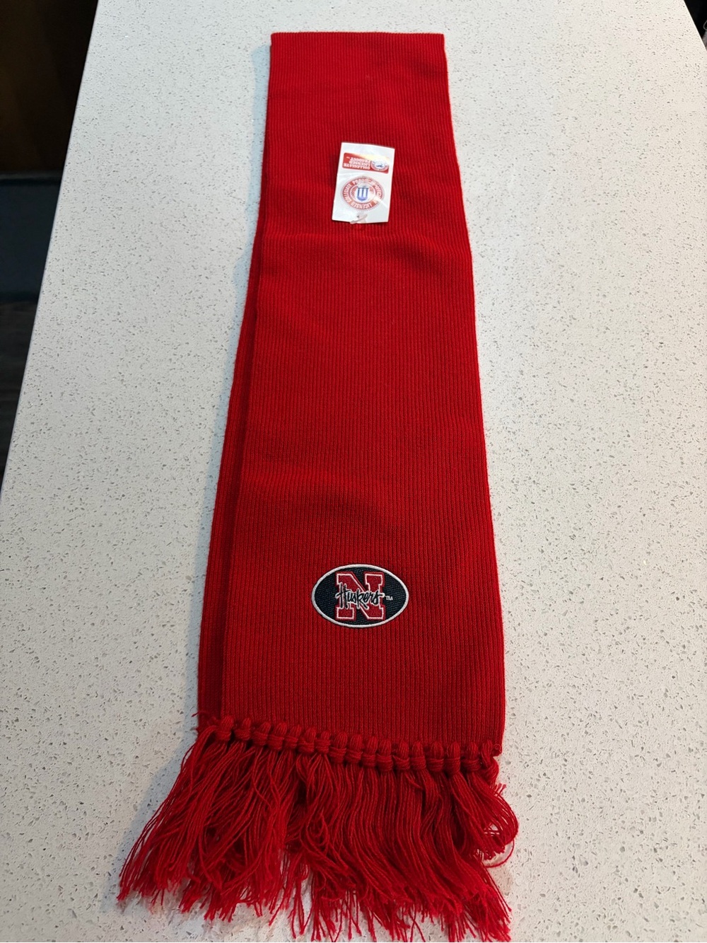 Nebraska Cornhuskers Red Knit Scarf with Fringe NWT